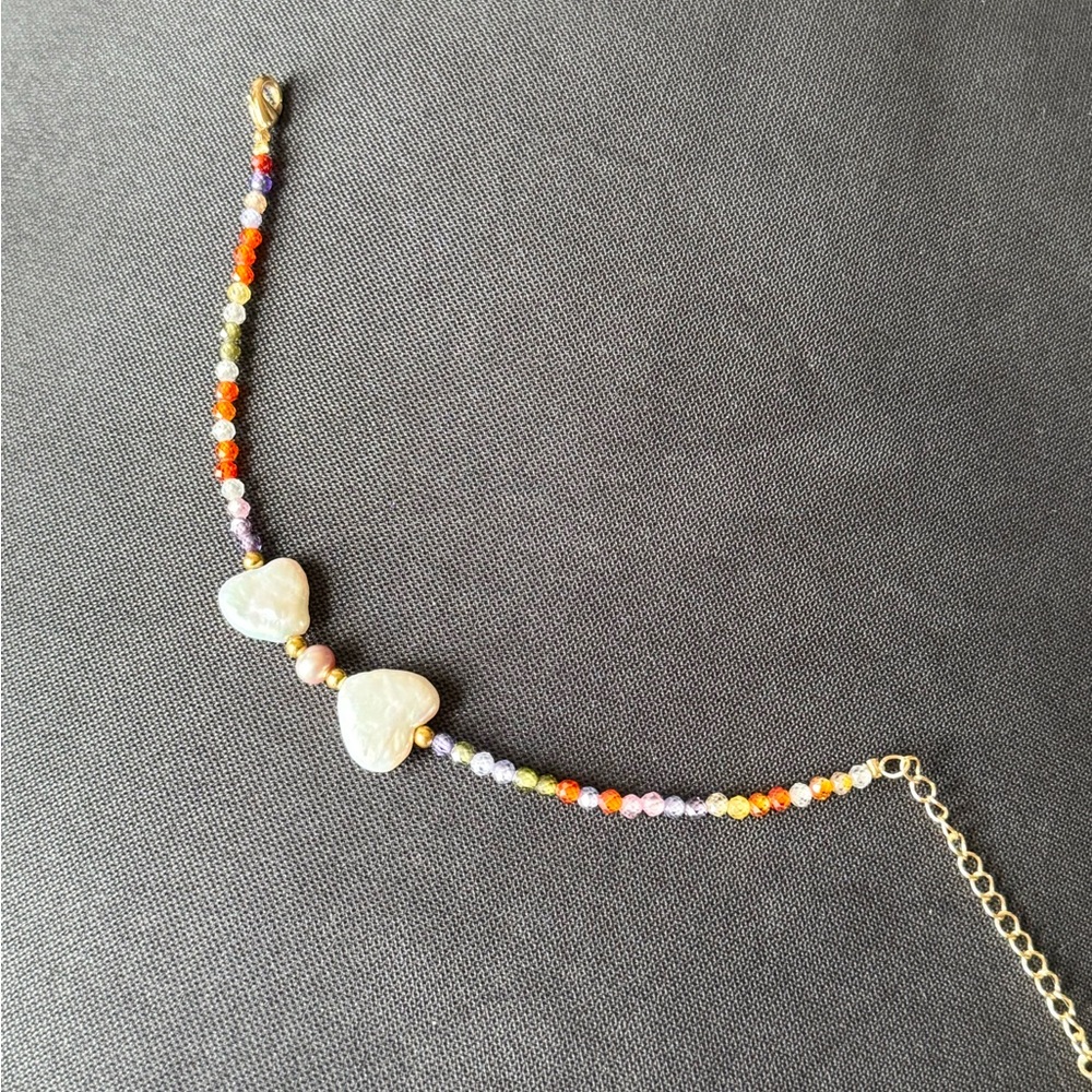 Multicolor Beaded Heart Bracelet
